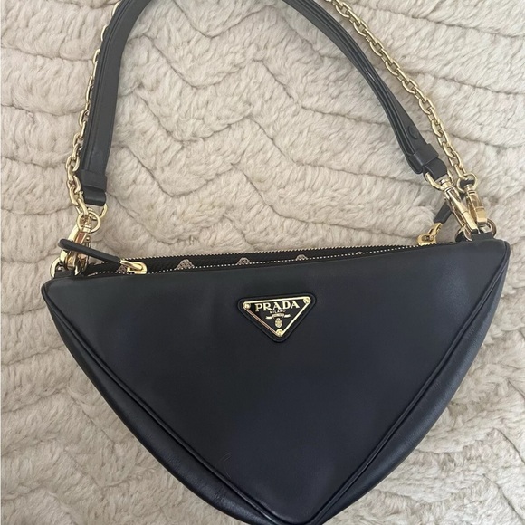 Prada Double Symbole Triangle Bag Leather And Jacquard - Picture 3 of 9